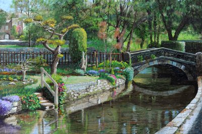 Bridge and Garden, Bakewell, Derbyshire by Trevor Neal